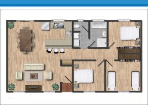 Ensuite House at Arno Bay Caravan Park. Please note this floor plan is indicative only and there may be variations in layout.